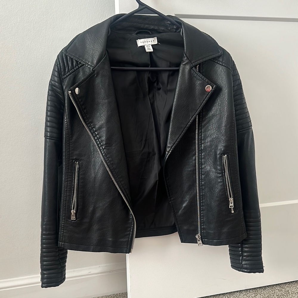 TOPSHOP Black Leather Jacket